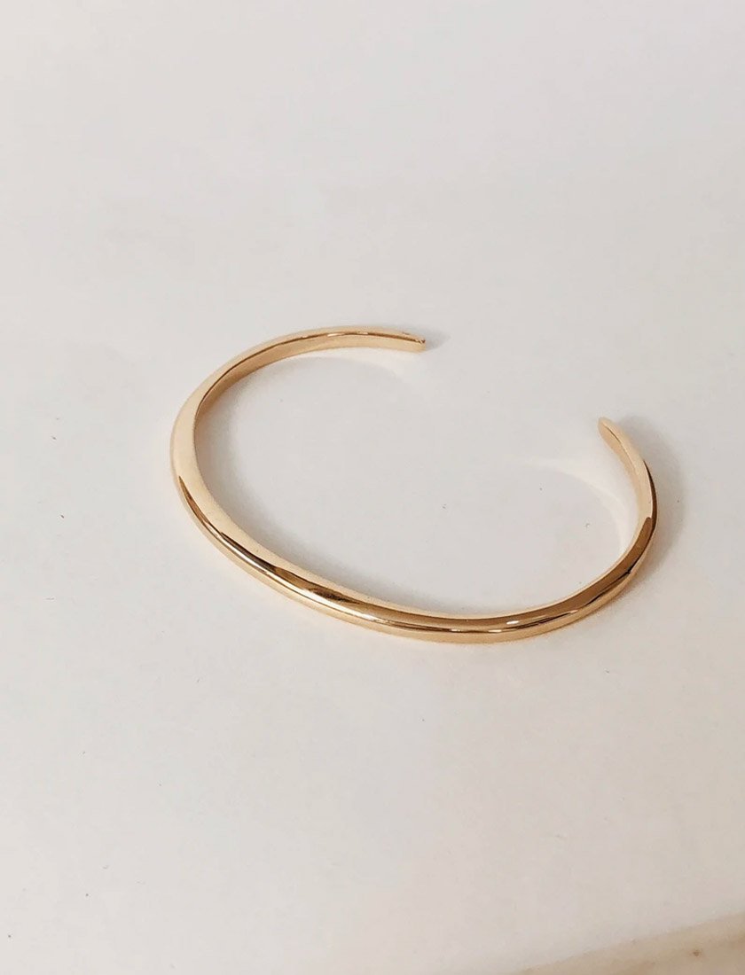 Brass Hammered Thin Cuff Bracelet