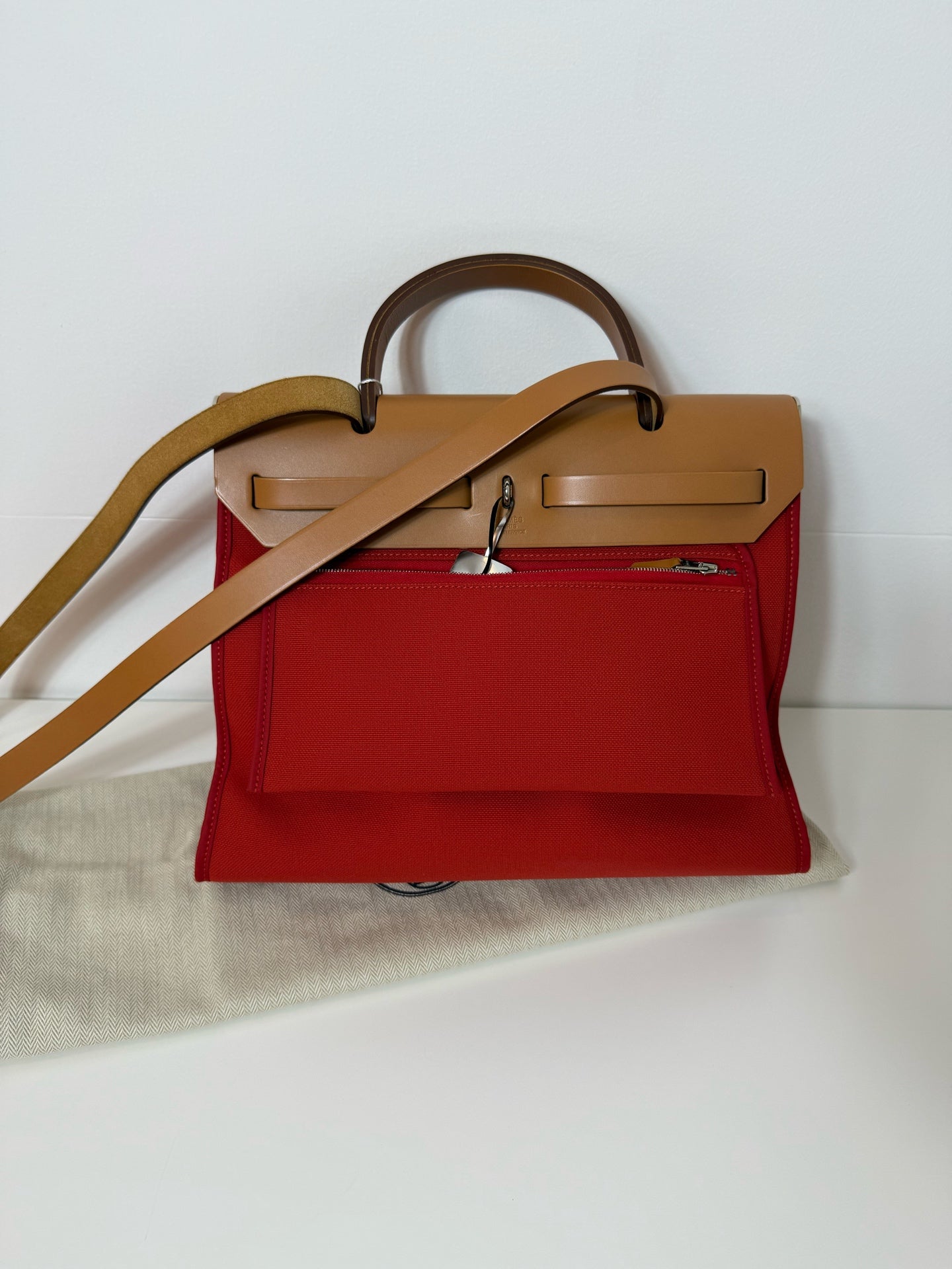 Hermes herbag 红色 31银扣 锁钥匙全 A刻 成色好 很新