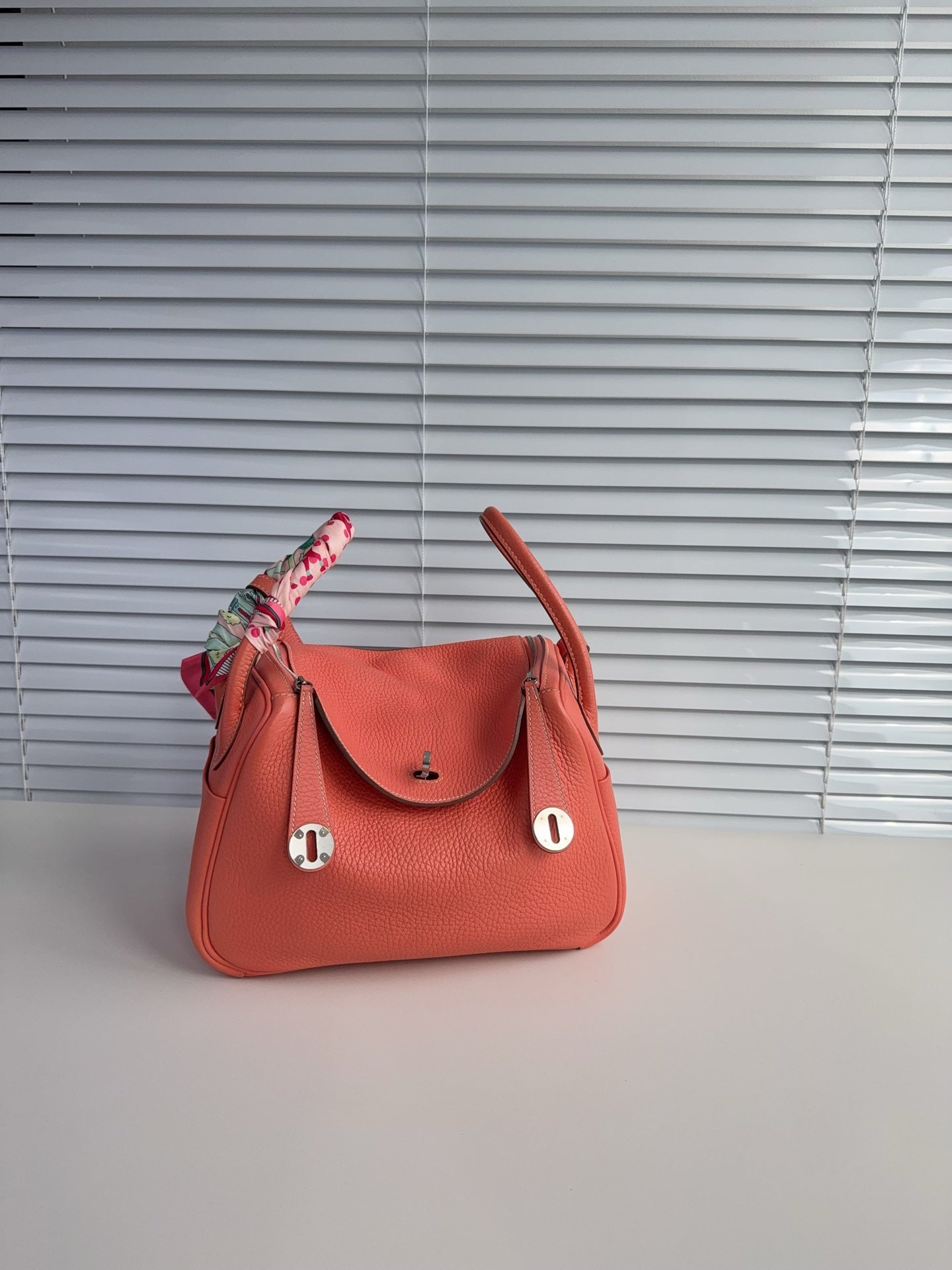 Hermes lindy26 橘色 框Q刻