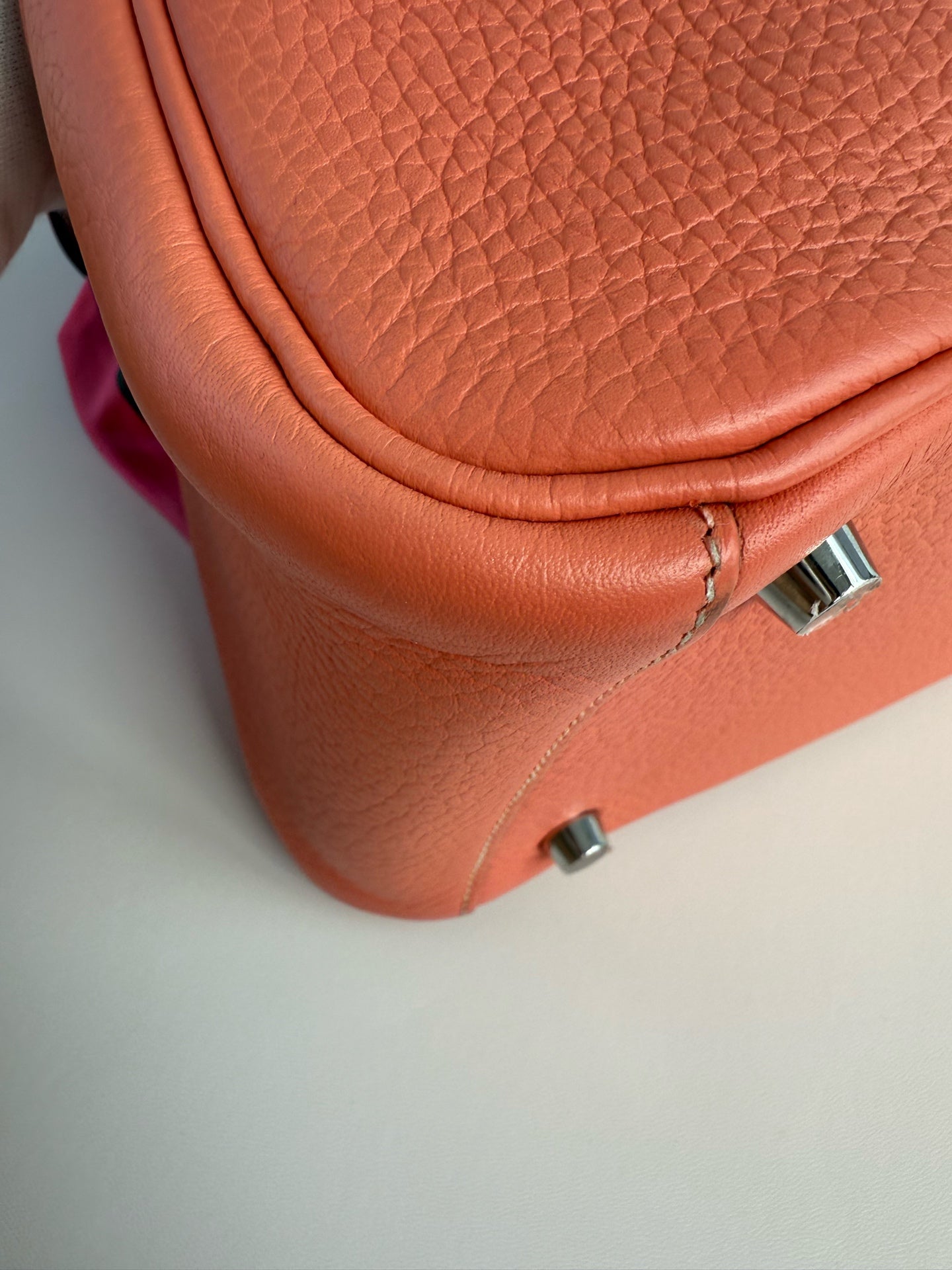 Hermes lindy26 橘色 框Q刻