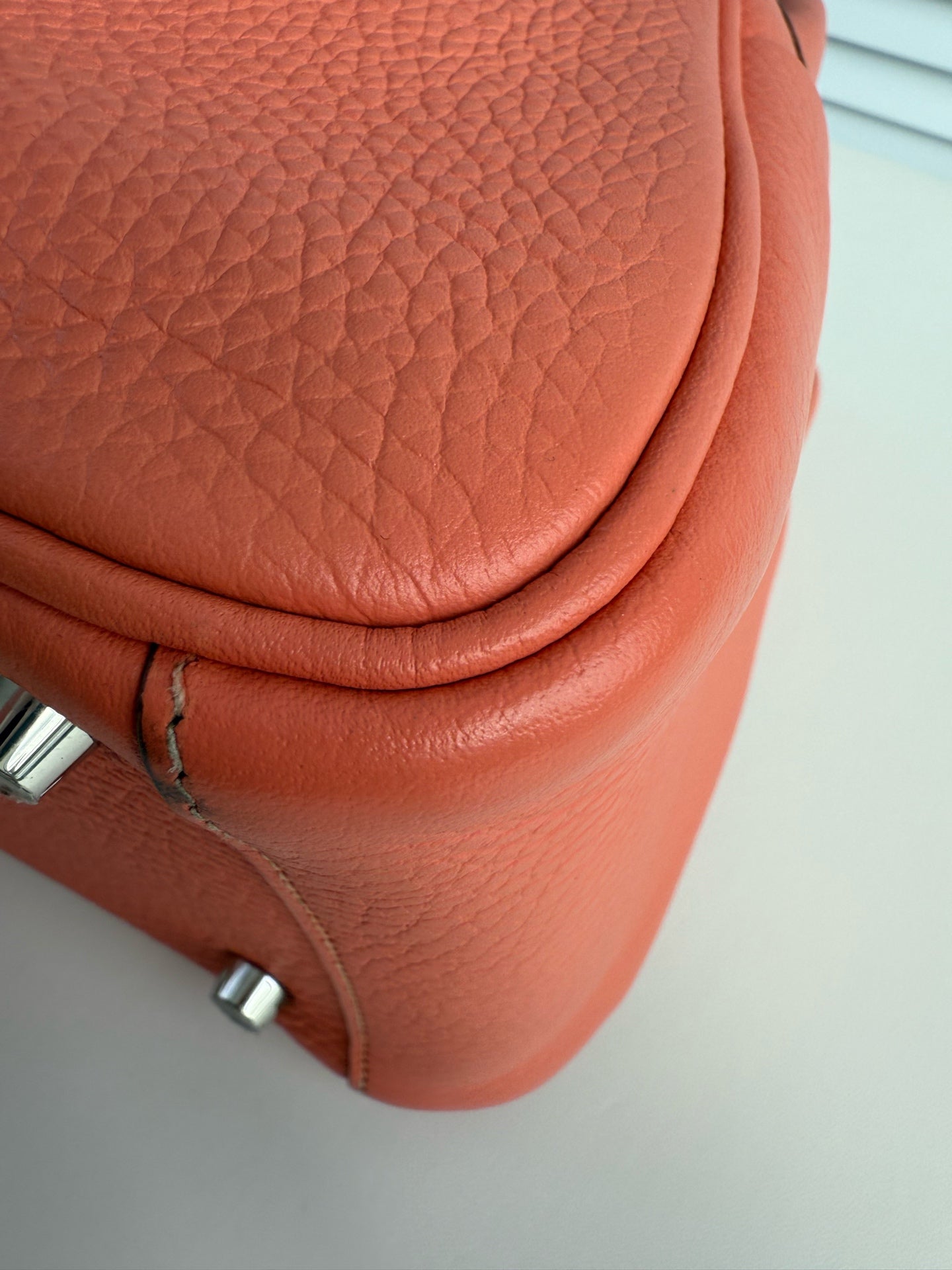 Hermes lindy26 橘色 框Q刻