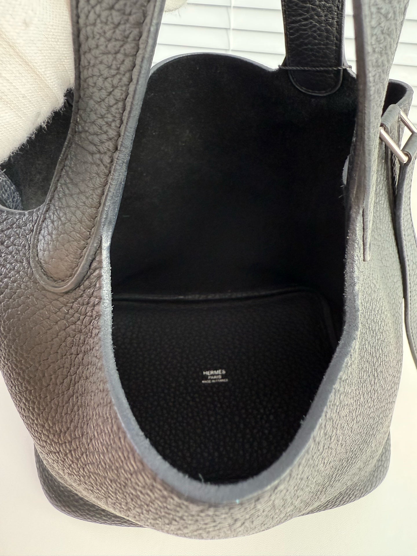 Hermes 菜篮子18黑银 c刻