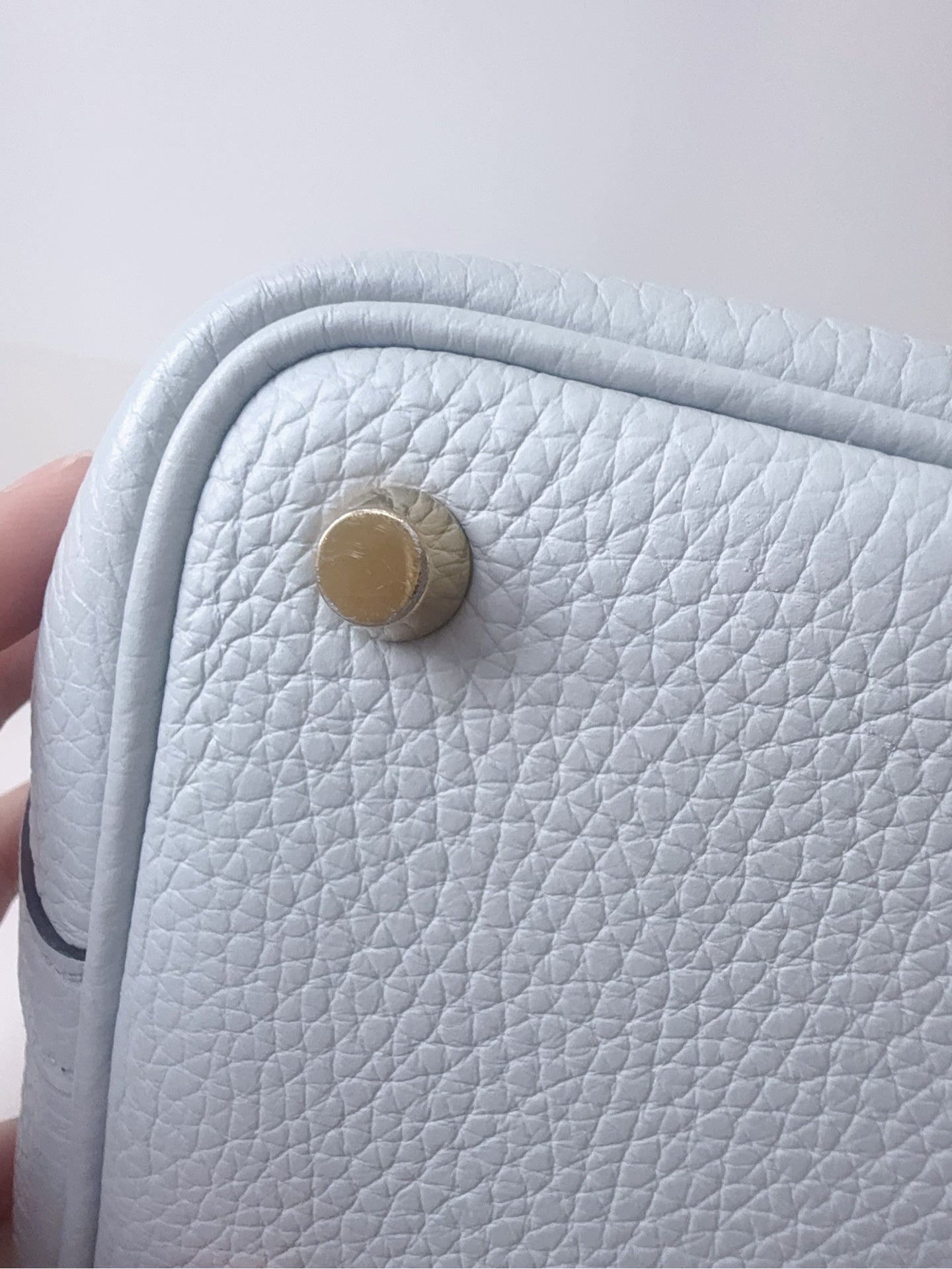 Hermes 菜篮子 圣杯蓝z刻18寸金扣