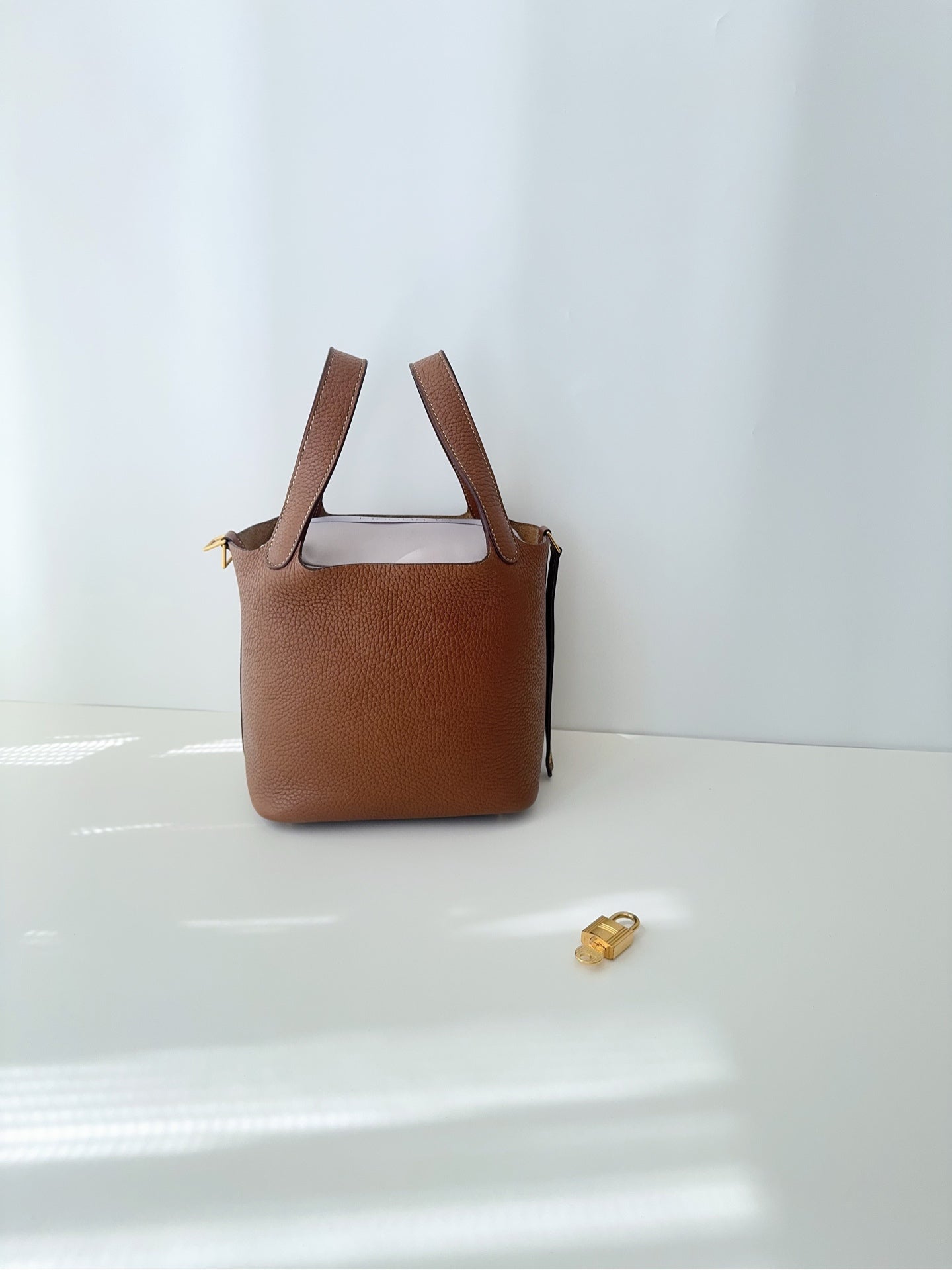 Hermes 菜篮子金棕18 c刻金扣