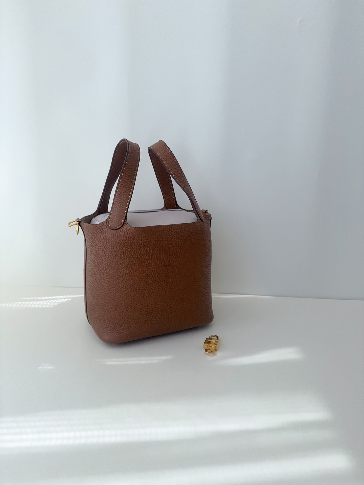 Hermes 菜篮子金棕18 c刻金扣