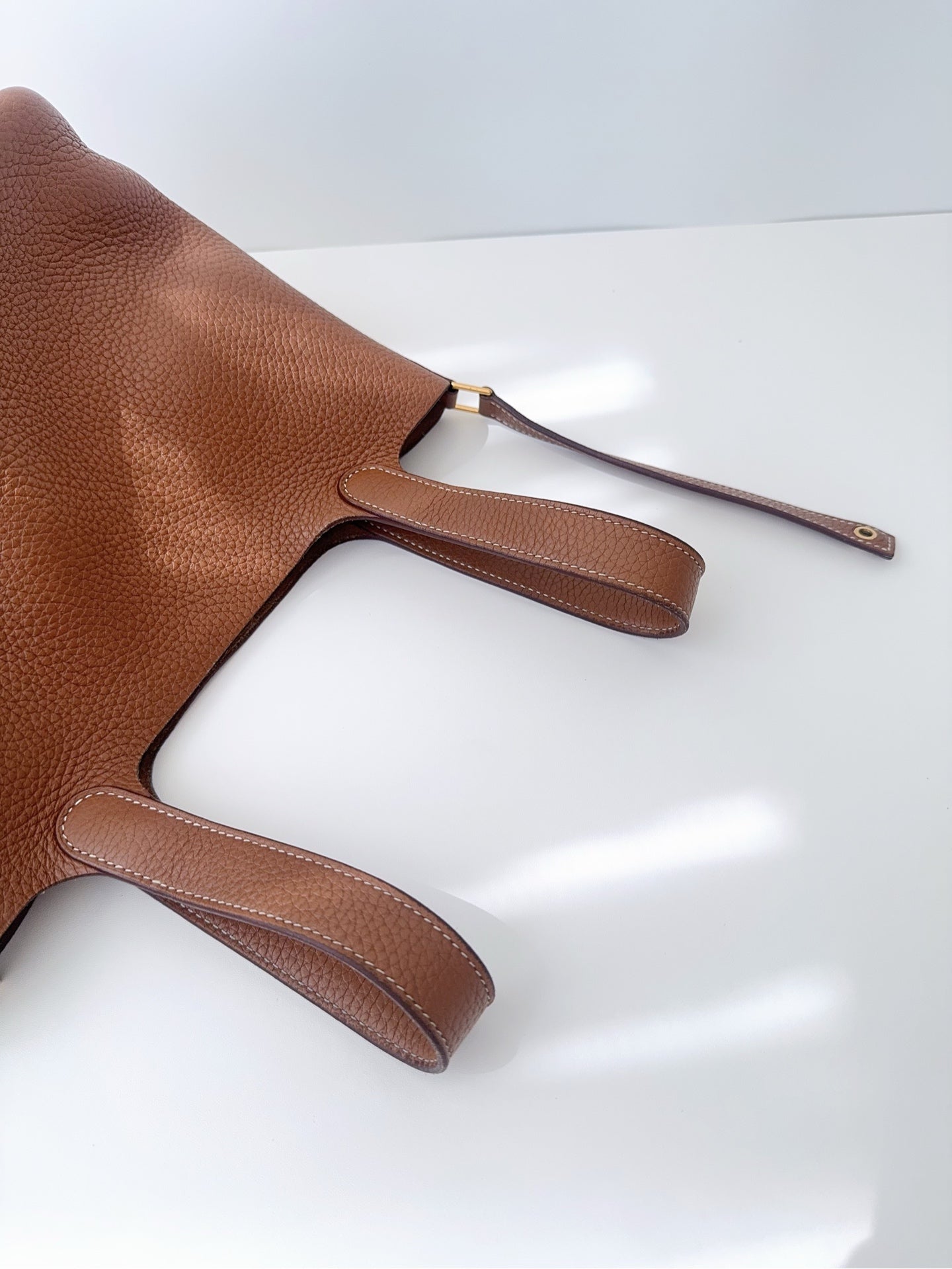 Hermes 菜篮子金棕18 c刻金扣