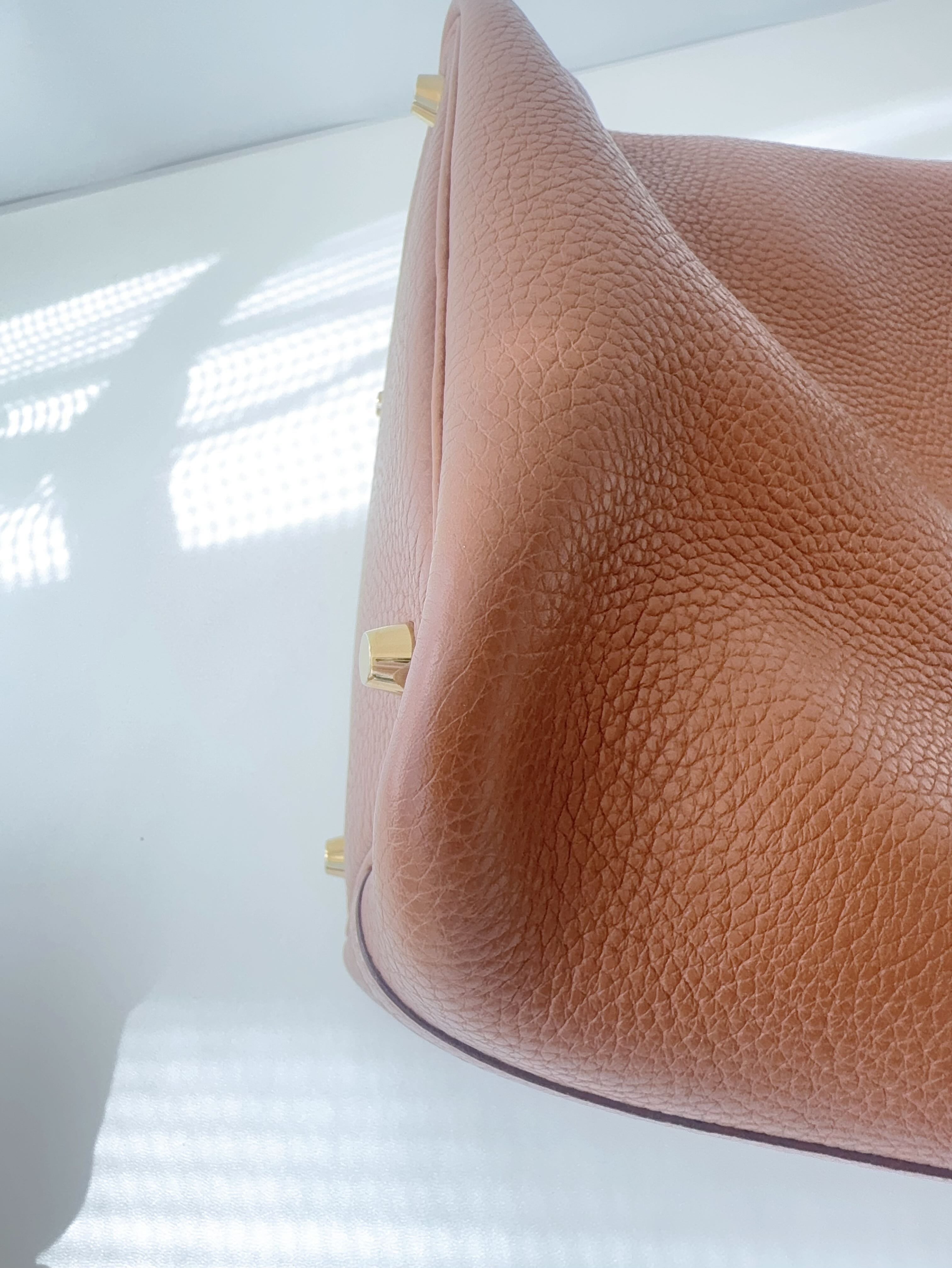 Hermes 菜篮子金棕18 c刻金扣