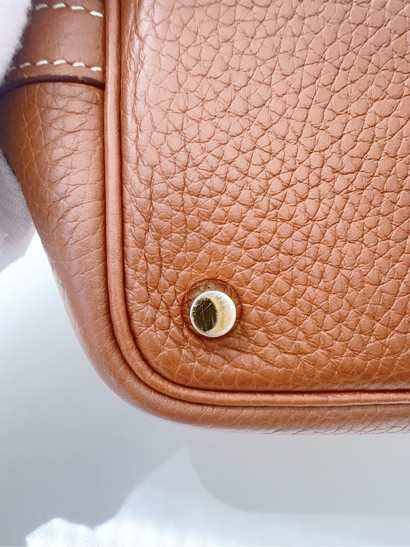 Hermes 菜篮子金棕18 c刻金扣