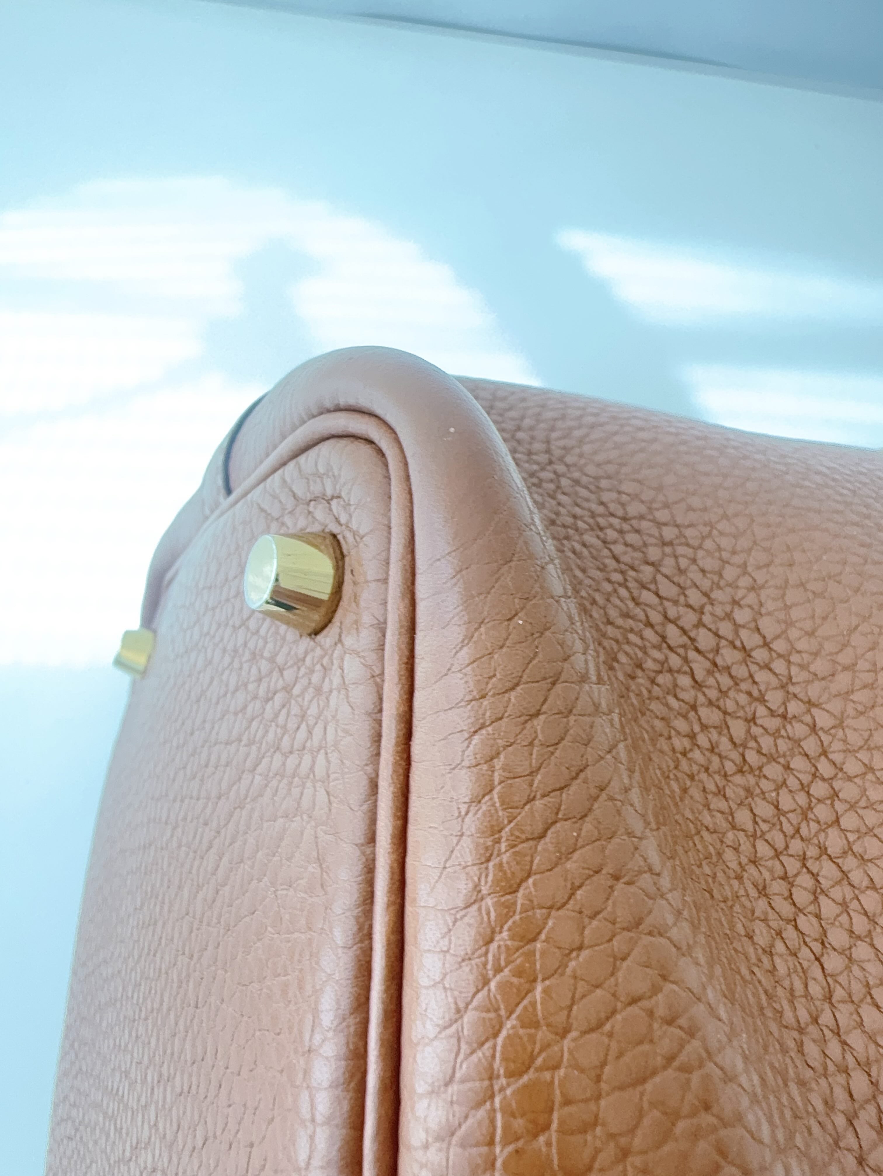 Hermes 菜篮子金棕18 c刻金扣