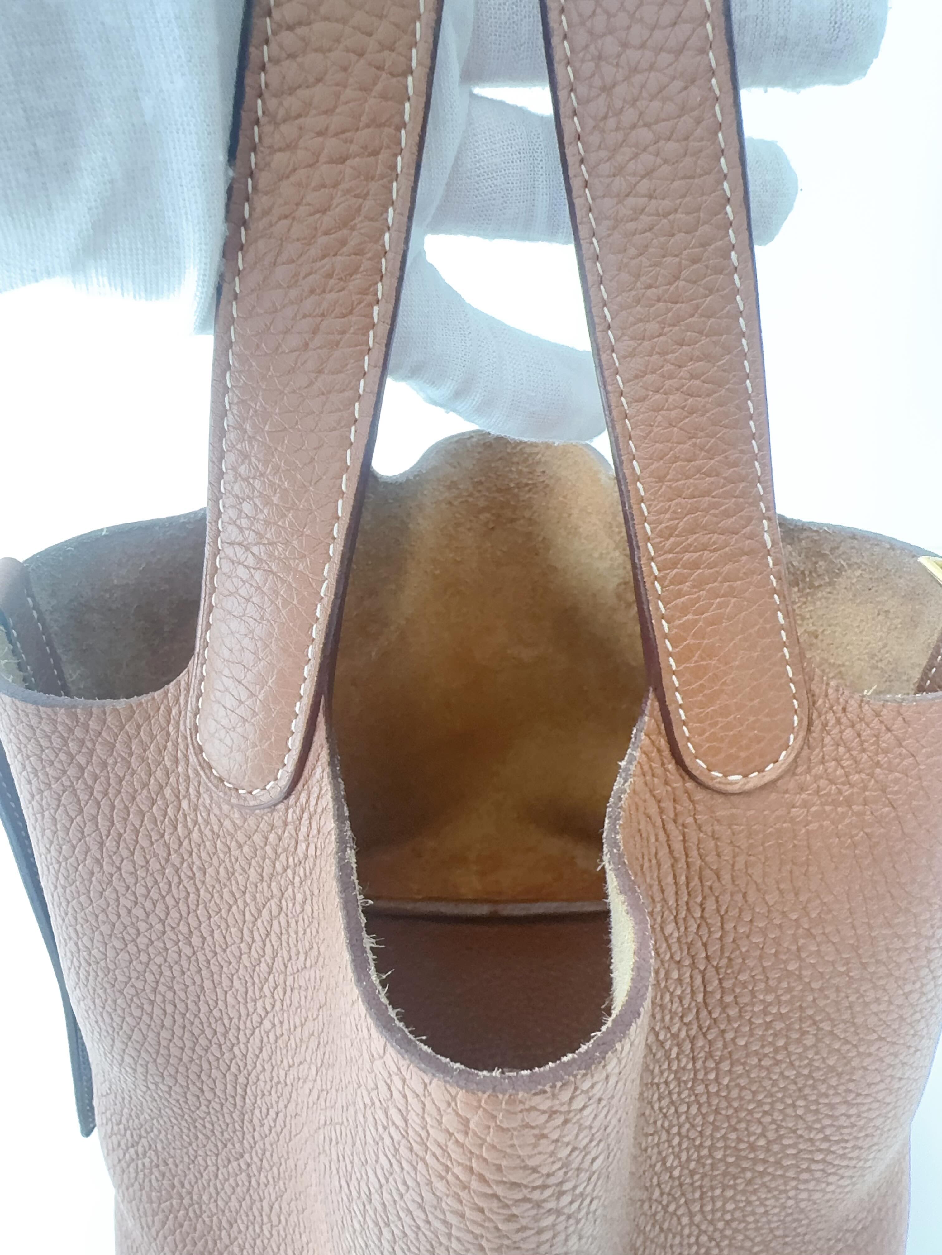 Hermes 菜篮子金棕18 c刻金扣