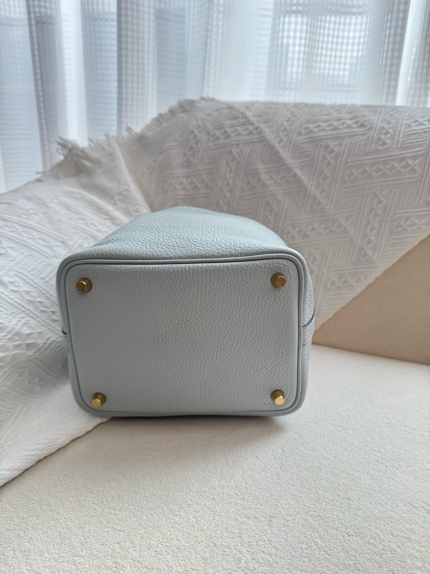 Hermes 菜篮子 圣杯蓝z刻18寸金扣