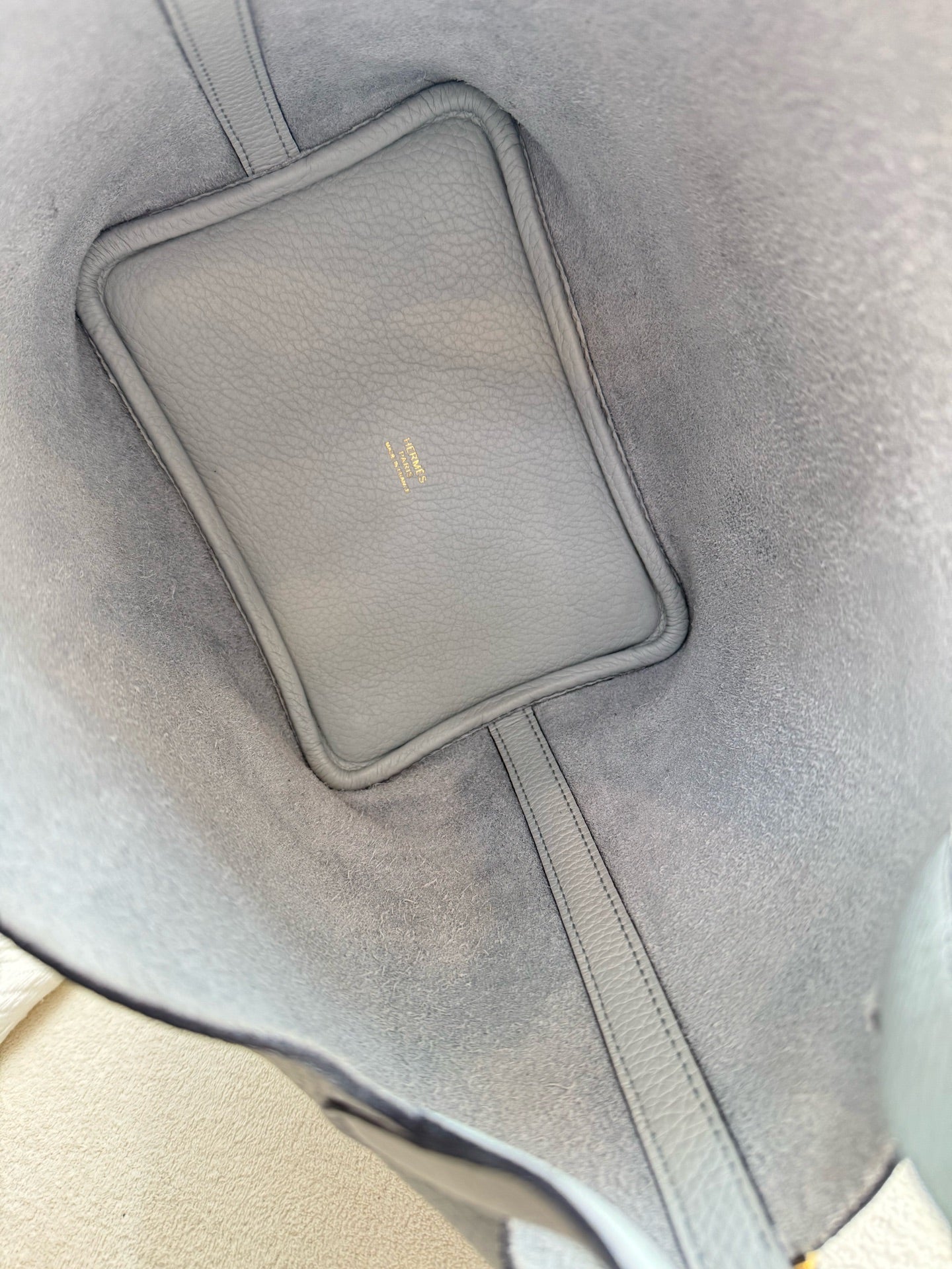 Hermes 菜篮子 圣杯蓝z刻18寸金扣