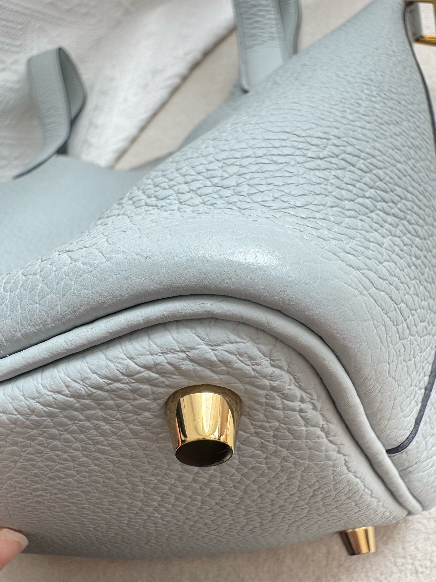 Hermes 菜篮子 圣杯蓝z刻18寸金扣