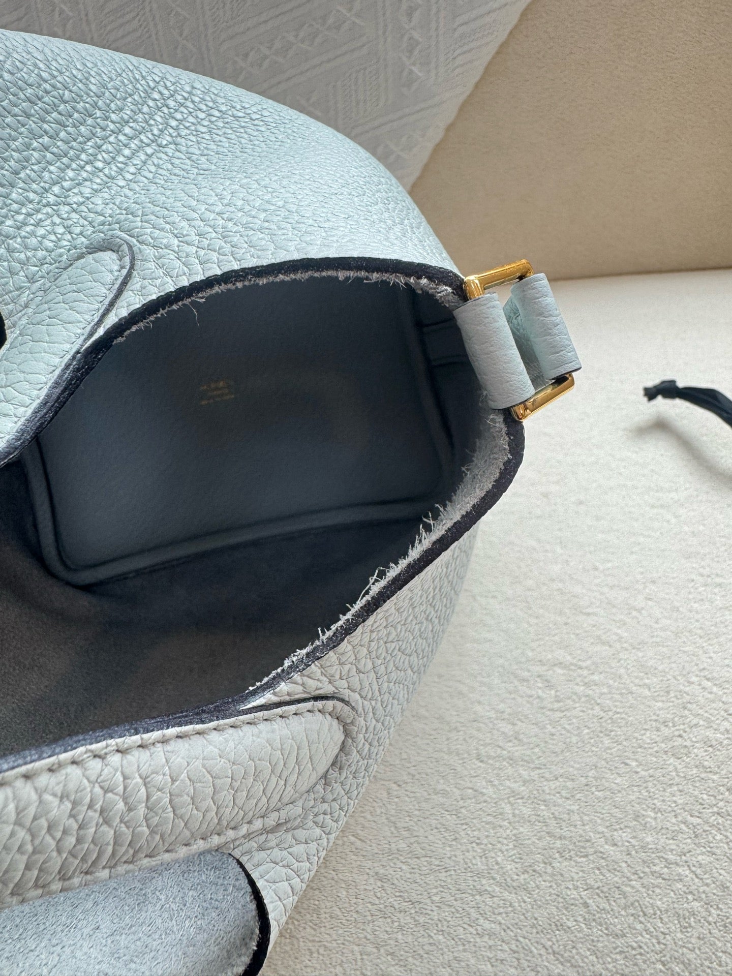 Hermes 菜篮子 圣杯蓝z刻18寸金扣