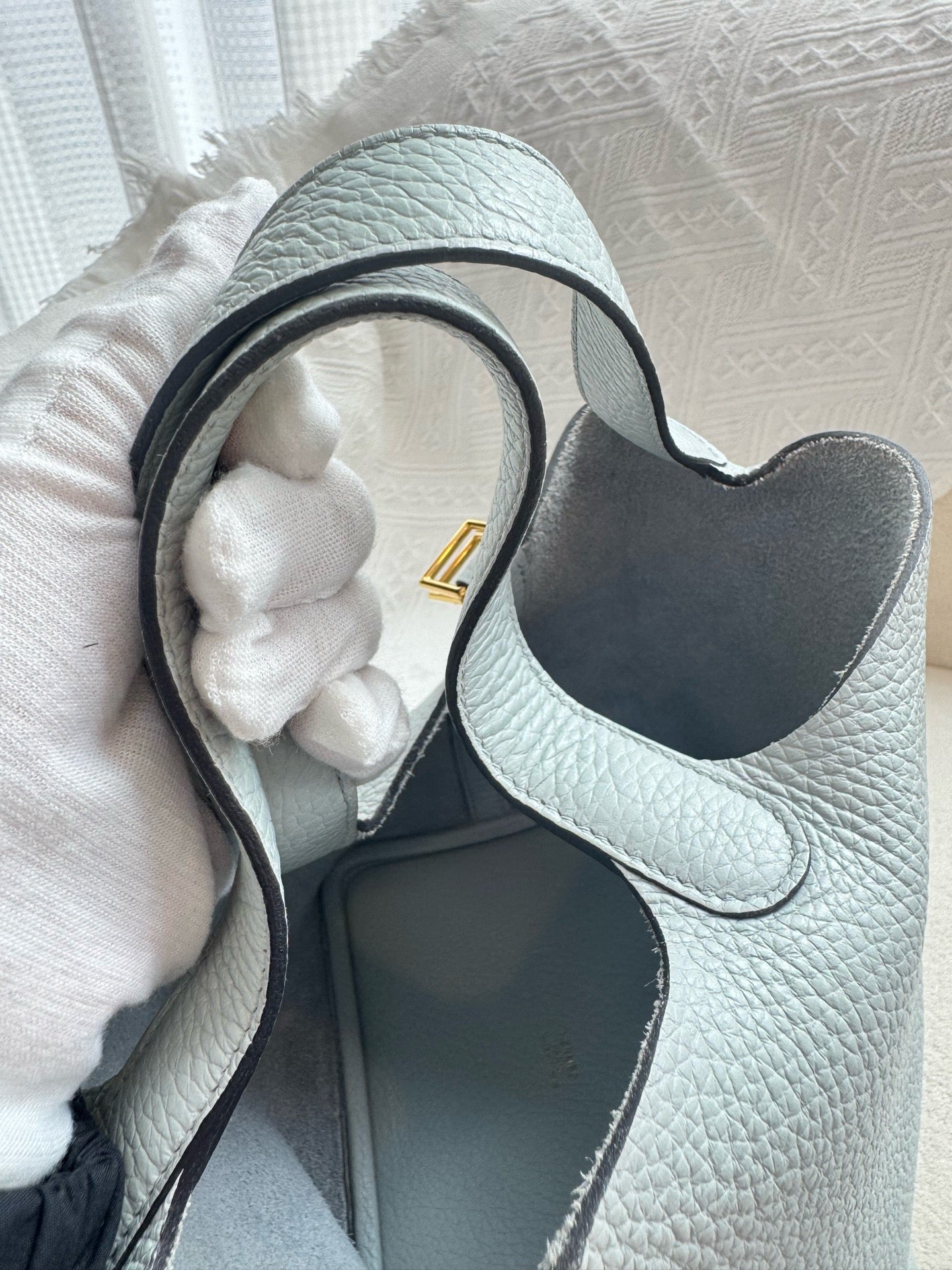 Hermes 菜篮子 圣杯蓝z刻18寸金扣