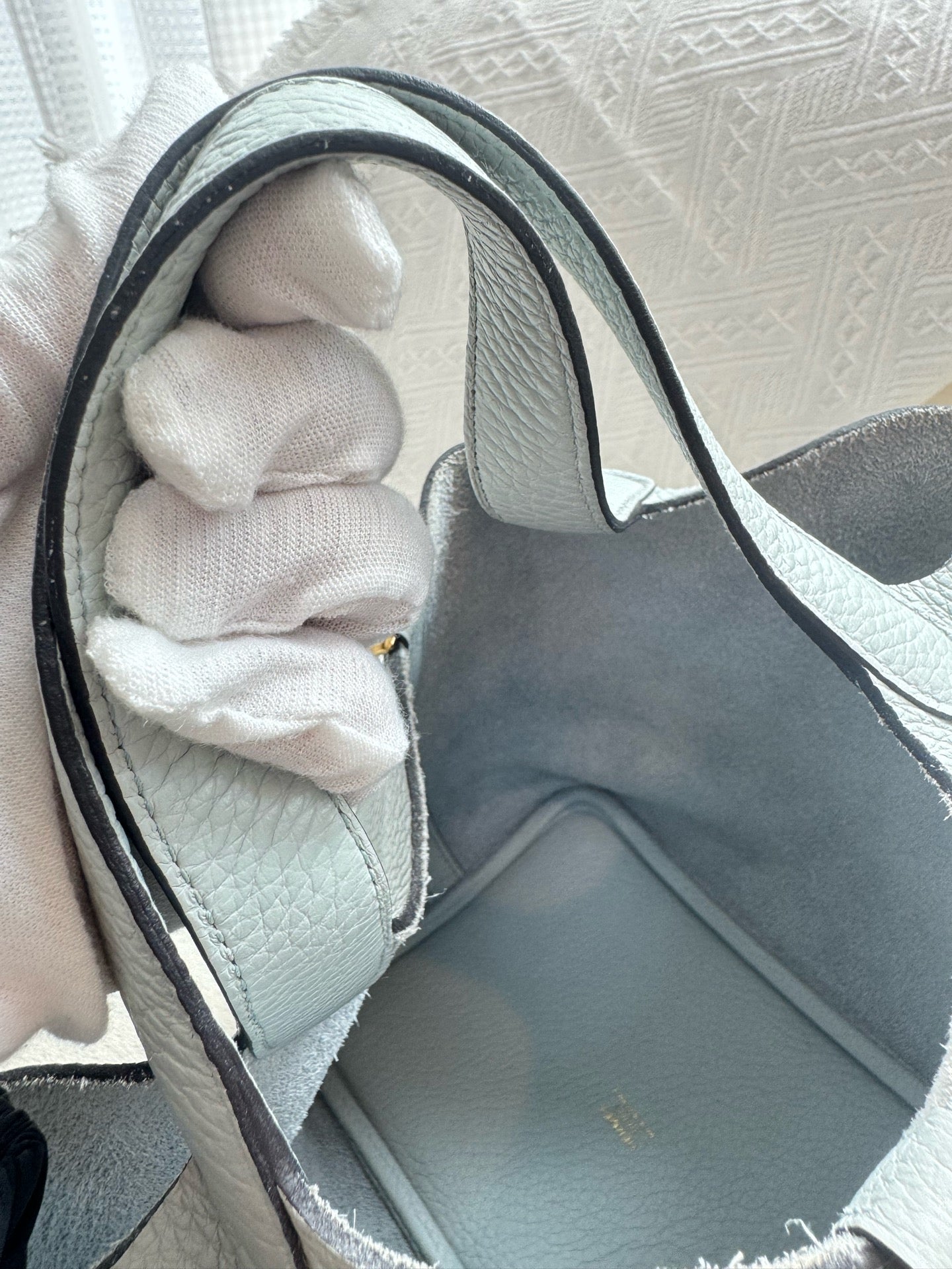 Hermes 菜篮子 圣杯蓝z刻18寸金扣