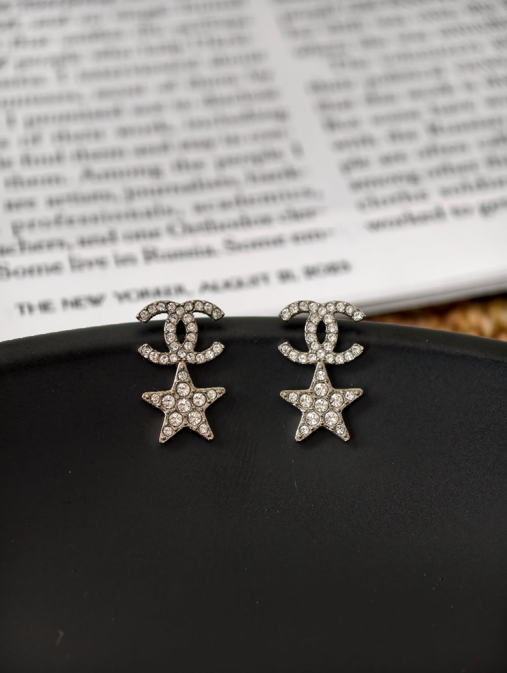 Chanel Double C Star Stud Earrings