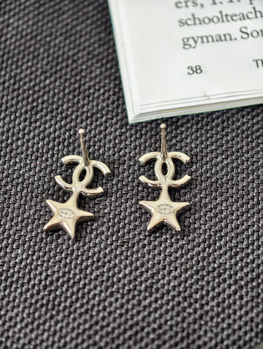 Chanel Double C Star Stud Earrings