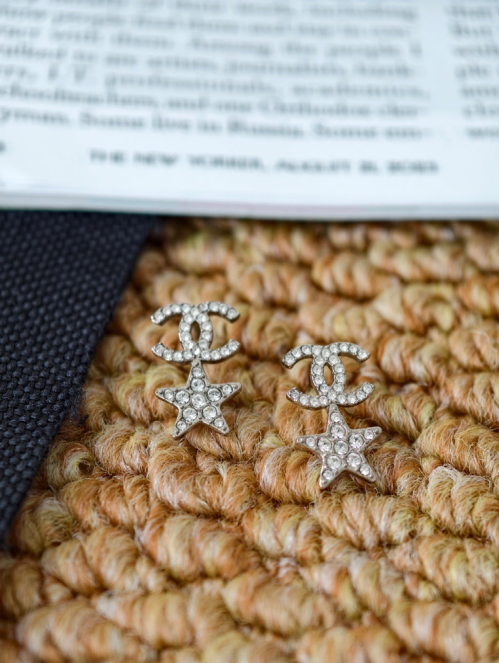 Chanel Double C Star Stud Earrings