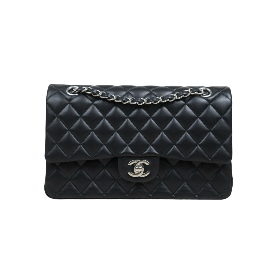 Very Good ( Rank A)｜ CHANEL Lamb Skin Matrasse Double Flap 25 Shoulder Bag  Black Made In 2017Year｜S25101808